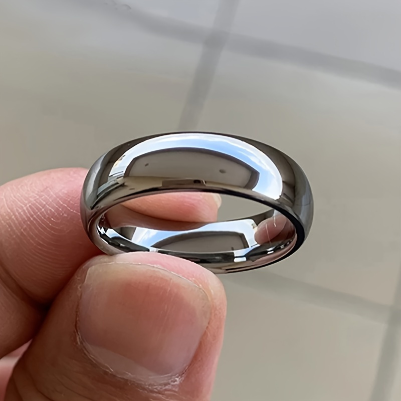 6mm Titanium Stainless Steel Men's Wedding Band Golden Tone Polished